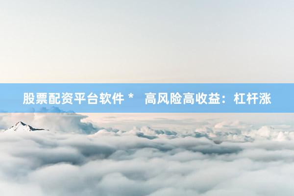 股票配资平台软件 *   高风险高收益：杠杆涨