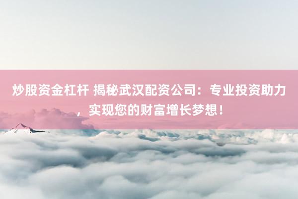 炒股资金杠杆 揭秘武汉配资公司：专业投资助力，实现您的财富增长梦想！